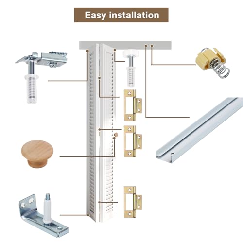 Bifold Door Hardware Kit, 24-Inch Bi-fold Closet Door Track Kit Bifold Closet Door Hardware Kit Folding Door Hardware Repair Replacement Tool Kit - Image 4