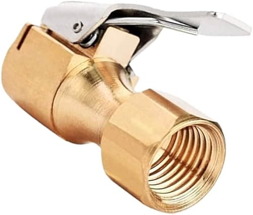 Miniatura 7 de XYWZV Portabrocas de aire de latón resistente con adaptador de clip boquilla de aire recta de flujo abierto portabrocas de neumático FNPT de 14