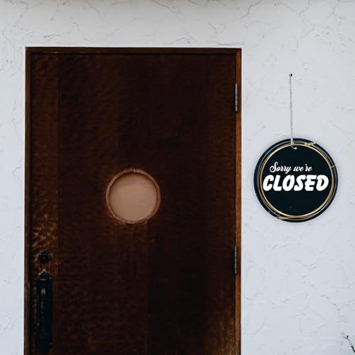 Image of KREEPO Unique Design of Open and Closed Wall Hanging, Sign Board Office Decor, Double-Sided Sign for Business Purpose (8inch x 8inch)