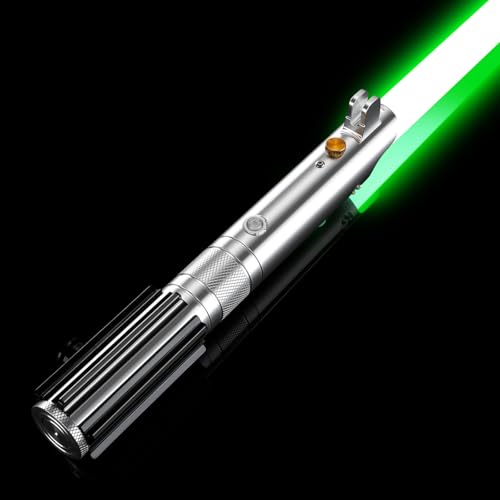 ELESKOCO Anakin Duell Lichtschwert mit APP, Smooth Swing Infinite RGB Farben Lichtschwerter mit 16 Sound Fonts - Motion Control Metallgriff Lightsabers für Erwachsene Geschenk