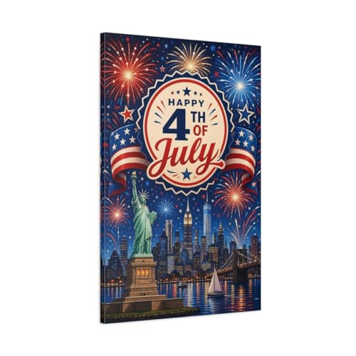Canvas Print Independence Day vintage pour sublimer le salon au-dessus de la cheminée