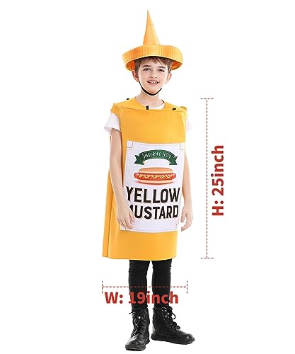 Disfraz Amarillo Mostaza para Niños Talla Única miniatura 4