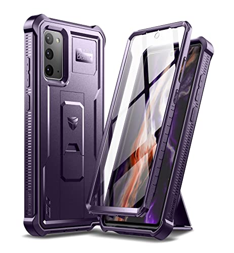 Dexnor for Samsung Galaxy Note 20 5G Case, [Built in Screen Protector and Kickstand] Heavy Duty Military Grade Protection Shockproof Protective Cover for Samsung Galaxy Note 20,Phantom Purple