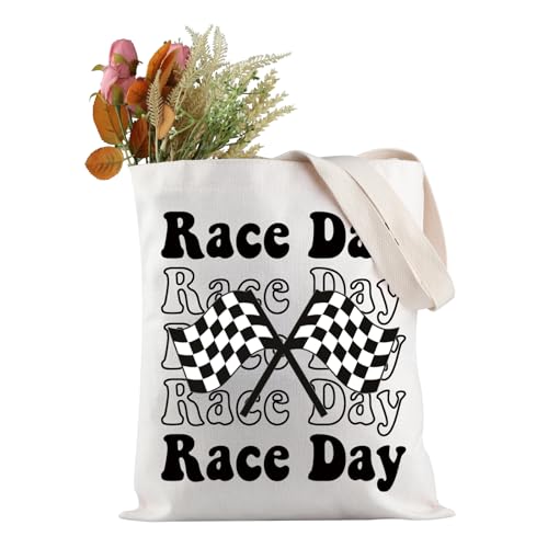 Bolso tote divertido con estampado de cuadrícula para carreras, bolso de compras para amantes del automovilismo, regalo ideal miniatura 1