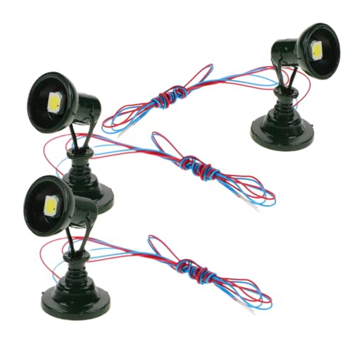 KALLORY Miniature Train Model Spotlights 3pcs Street Light Models for Model Railway DIY Decorative Lighting Set
