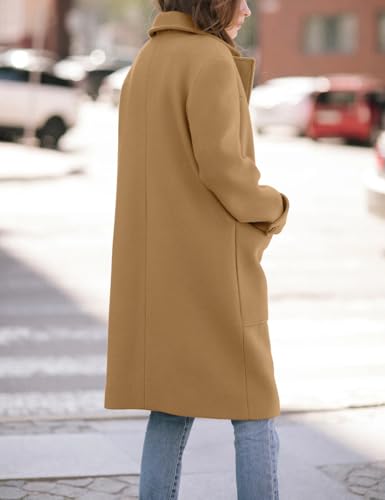 IDEALSANXUN Womens Fall Winter Wool Coats Double Breasted Trench Coats Peacoat3