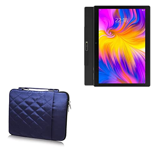 BoxWave Case Compatible with Winsing Android Tablet KTLA (10 in) - Quilted Carrying Bag, Soft Synthetic Leather Cover w/Diamond Design - Navy