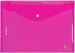 DAC Malote A4 com Botao, Unitario, 332 mm x 237 mm, Rosa
