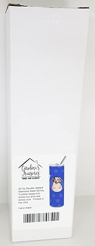 Miniatura 4 de Caroline's Treasures WDK1009TBL20 - Vaso delgado de acero inoxidable de 20 onzas con diseño de pastor australiano, color rojo Merle #2, vaso delgado