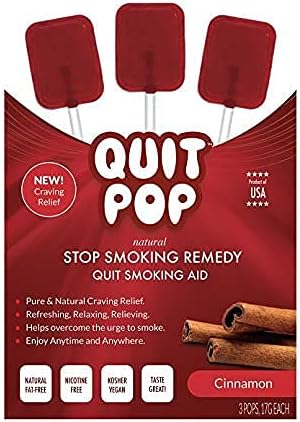 QuitPop/Natural Stop Smoking Remedy & Quit Smoking Solution to Help Reduce Cravings & Replace Smoking/Safe & Easy Way to Quit Smoking / Satisfying & Refreshing Craving Crushers (3 Cinnamon)