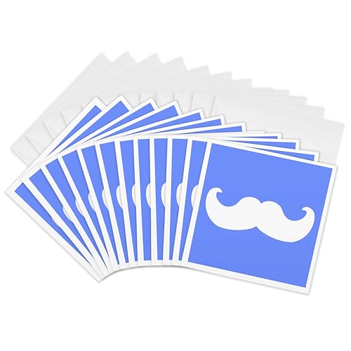 Carte drôle moustache bleue et blanche, papeterie amusante style hipster de 15 cm