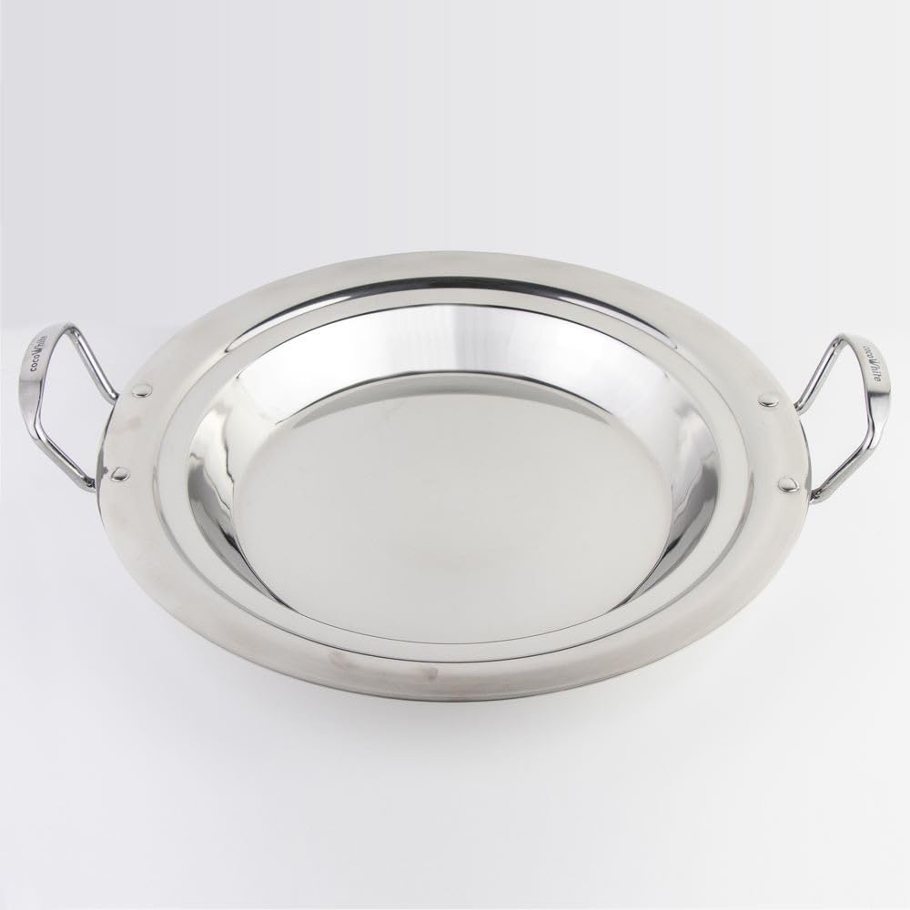 Saharashop Marokkanisch Tajine cocoWhite Ø 34 cm Induktion Tajin Tagin Edelstahl Silber alle Herdarten Groß