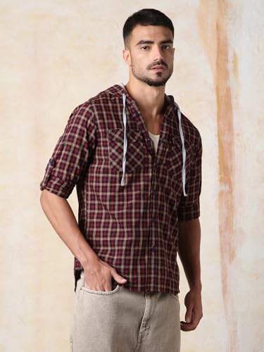 Image of High Star Men's Full Sleeve Cotton Shirt | Stylish Casual Shirt for Men | Comfortable & Trendy