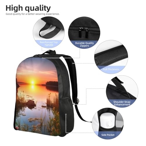 Mochila para senderismo unisex con paisaje al atardecer impermeable miniatura 5
