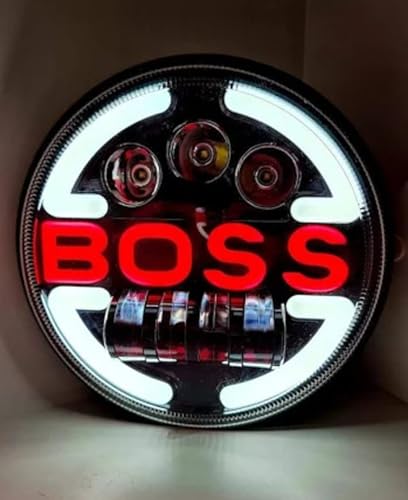 Image of BOSS LED Headlight for Royal enfield Bullet classic-350, Classic-500, Bullet Electra, DRL and Turn Signal