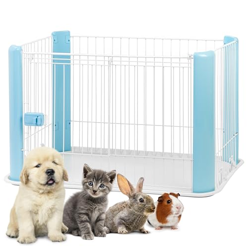 Iris Ohyama Recinto per Cani da Interno con Porta, A60cm, Blu, Plastica, Parco, Per Cucciolo, Gatti, Animali domestici, Interni, Esterni, Gabbia, Cuccia, Canile, CLS-960