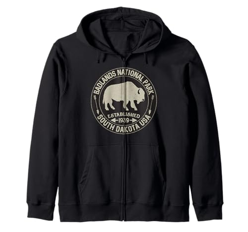 Badlands National Park SD Bison Zip Hoodie