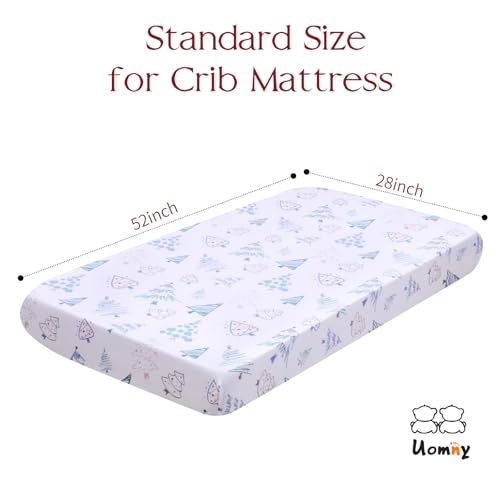 Image of UOMNY Crib Sheet, Christmas Crib Sheets Baby Sheet for Standard Crib and Toddler Mattresses Nursery Bedding Sheet Crib Mattress Sheets for Boys and Girls 1 Pack Toddler Sheet