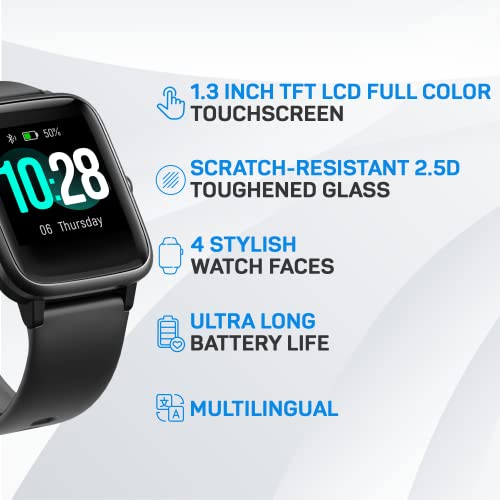 Octandra Move Veryfitpro Smart Watch Hr Heart Rate Sleep Monitor Ip68 Waterproof Activity Fitness Tracker Step Counter Pedometer Exercise Running Watch Fitness Watches For Men & Women (Id205L) (Black) #TOP1