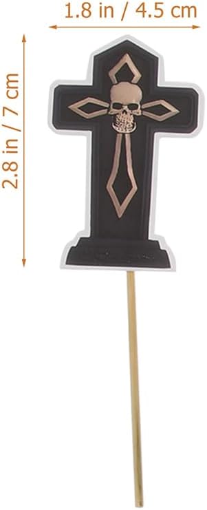 Halloween Decorations halloween cupcake decorations paper tombstone Birthday Cake Wood 12pcs Halloween Decor