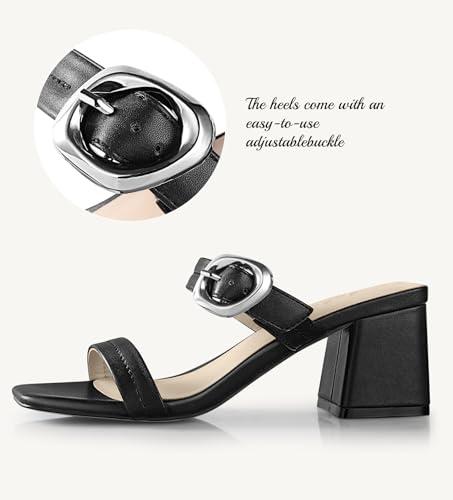 Women Square Open Toe Heels Comfortable Sexy Summer Cute Back Strap Heeled Sandals Wedding Party Dress Shoes for Women Two Strap Slip On Mules2