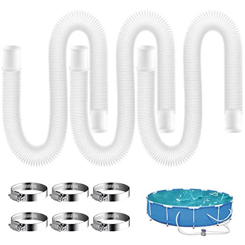 Plulon 3 Pieces Swimming Pool Replacement Hose,1.25Inches Diameter Replacement Hose, Kinkproof Pe,Pool Filter Replacement Hose Compatible With Filter Pump 330 Gph, 530 Gph, And 1000 Gph #TOP20