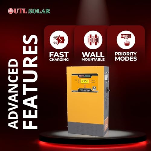 Image of UTL Sun Li-ON 1200 Lithium Integrated Solar Inverter | 1000VA | Inbuilt 100Ah LiFePO4 Battery | rMPPT Solar Charge Controller | Hybrid Mode | LCD Display | Modified Sine Wave | 5 Years Warranty