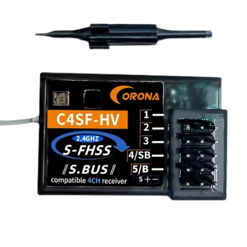 Corona C4SF 2.4G Receiver 4CH Plashproof S-FHSS HV Receiver Compatible with Futaba SBUS 3PV 4PLS 4PV 4PX 7PX
