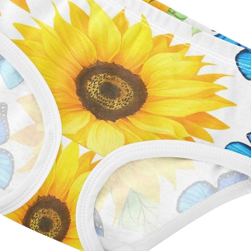 Toddler Girls Underwear 2t Cotton Panties for Girl Print Kids Briefs Undies Vibrant Yellow Sunflowers Butterflies4