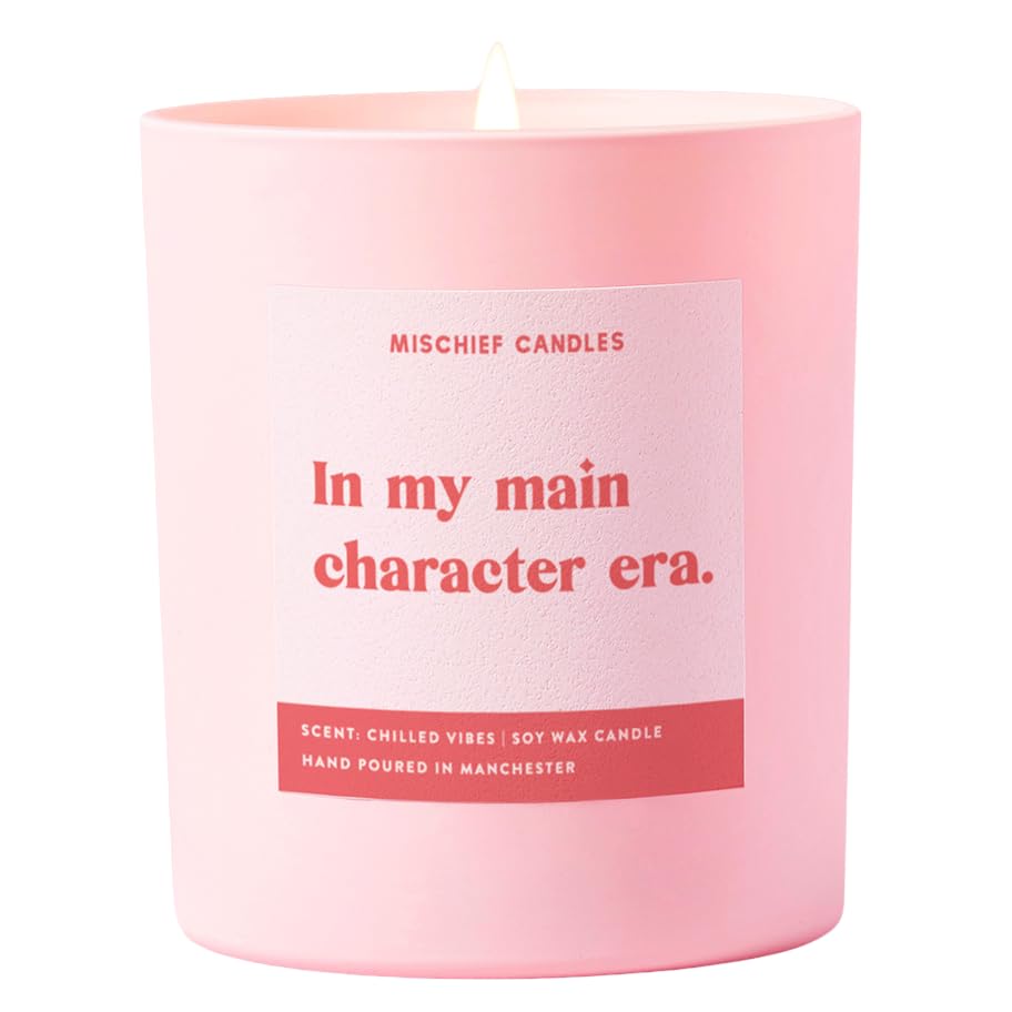 Funny Friendship Gift for Her Friend Gifts Scented Soy Wax Pink Candle (Main Character Era)