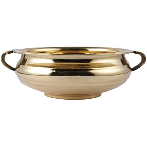Aatm Brass Traditional Plain Urli Pot/Bowl Best for Home & Office Decoration & Gift Purpose Handicraft (8 Inch) Cover