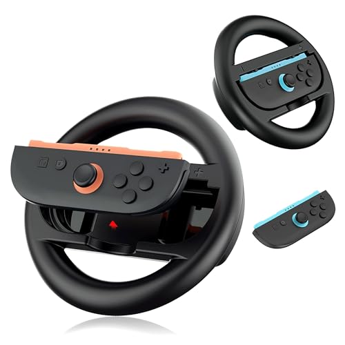 Tolesum 1 Paar Switch 2 Lenkrad,Lenkräder Kompatibel für Nintendo JoyCon 2, Switch 2 Steering Wheel für Mario Kart World,Lenkradgriff Griff Accessories für Switch 2 Joy Con Controller