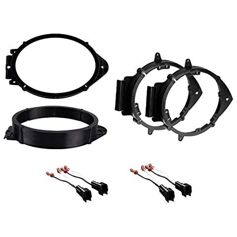 ASC Premium 6x9" Front + 6+-Inch 6" 6.5" 6.75" Rear Car Speaker Install Adapter Mount Bracket Plates w/Speaker Wire Connectors for Select GM GMC Vehicles- See Below for Compatible Vehicles Cover