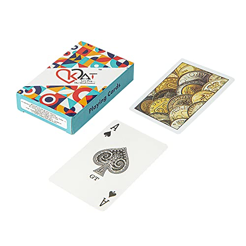 Image of KAT 3 Pieces Playing Cards Pure Plastic 100% PVC Design G H I Multicolour Pack Premium Deck for Bridge Rummy Poker Holi Diwali Taash Game Nights Party & Fun