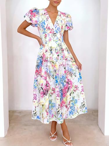 Image of Flessibili Womens Summer Floral Maxi Dress Wedding Guest Party Long Dresses 2026