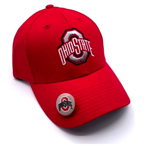 Gorra ajustable Ohio State con logo bordado rojo miniatura 1