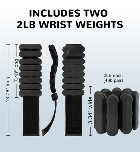 Image of Ankle & Wrist Weights for Women Men, Set of 2, 1 lb /2 lb Each | Adjustable Arm & Leg Weights, Soft Silicone Weighted Bracelet For Pilates Yoga Dance Walking Running Swimming Weight Loss