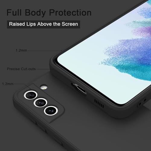 Image of DIZORO Liquid Silicone Case with Microfiber Coushioning Compatible for Samsung Galaxy S21 Plus Shockproof Slim Back Cover, Gel Rubber Full Body Protection - Black