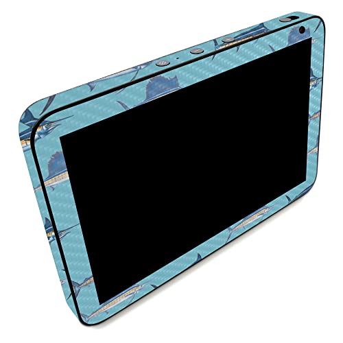 Image of MightySkins Carbon Fiber Skin Compatible with Amazon Echo Show 8 (Gen 2) - Billfish Stripes | Protective, Durable Textured Carbon Fiber Finish | Easy to Apply
