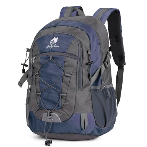 Outplea 25L Mochila Senderismo, Mochila Trekking para Hombres Mujeres con cubierta de lluvia, Mochilas de Marcha Ultraligera para Montaña Acampada Camping Actividad al Aire Libre, Azul Oscuro