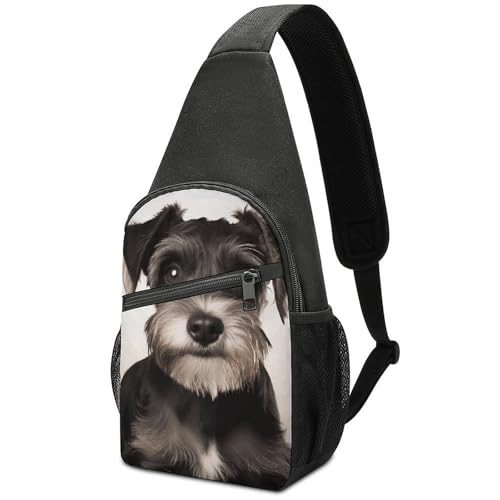 Cute Schnauzer Sling Bag Mochila Ligera para Senderismo miniatura 1