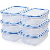 KONZEPT Frischhaltedosen mit Deckel 1L Set 6er Kühlschrank Organizer Transparent Mealprepboxen Stapelbar, Lunchbox Erwachsene Auslaufsicher, BPA-frei
