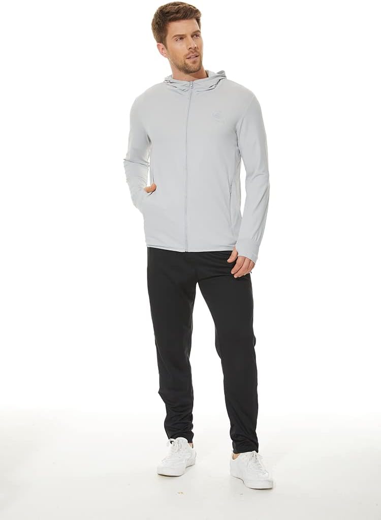Men's UPF 50+ Sun Protection Hoodie Jacket Zip Up Lightweight Long Sleeve UV Fishing Shirts Quick Dry Zip Pockets - Image 6