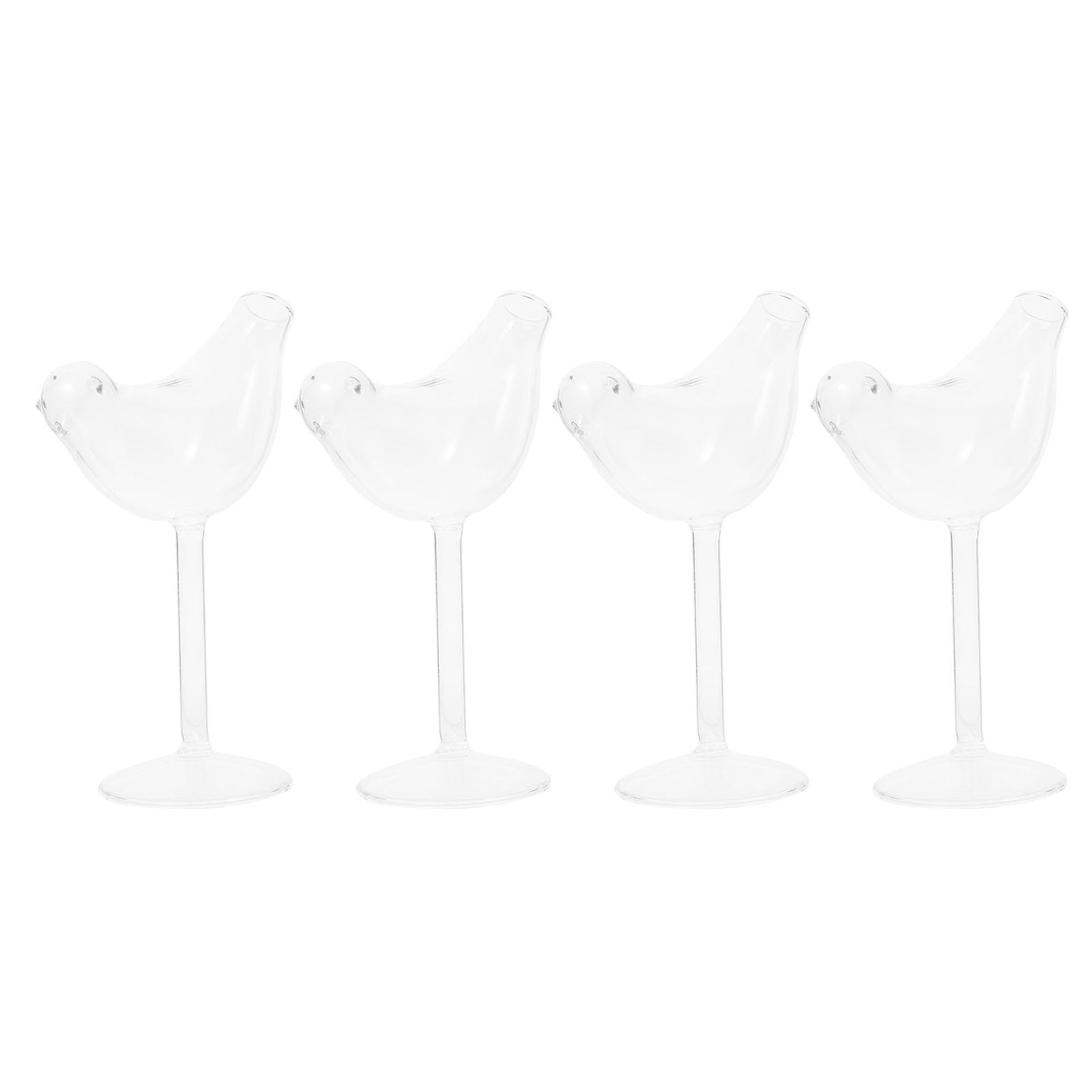 Verres à vin oiseau lot de 4 transparents le cadeau idéal pour art de la table
