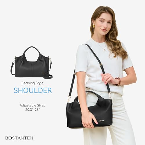 Image of BOSTANTEN Genuine Leather Purses for Women Designer Handbags Crossbody Shoulder Bags Top Handle Satchel with Adjustable Strap