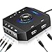 External Sound Card, PHOINIKAS USB Audio Adapter with 3.5mm Headphone and Microphone Jack, Volume Control, Stereo Sound Card Plug Play, for Windows, Mac, Linux, PC, Laptops, Desktops (6-in-1, Black)