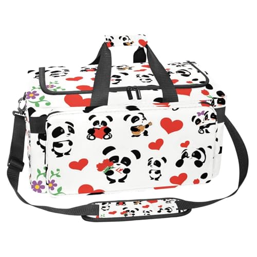 Sac de sport de 30 L à grand compartiment avec organiseur motif pandas mignons