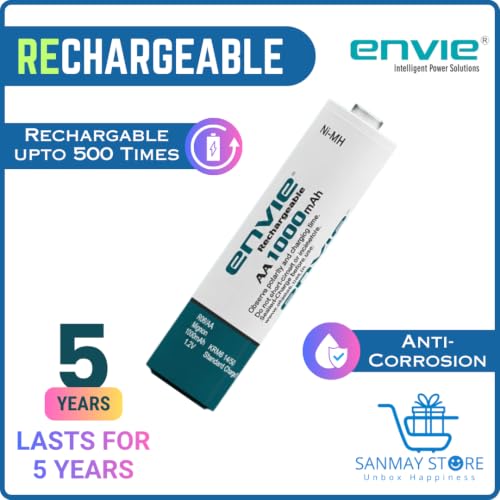 Image of Rechargeable AA Battery Charger Combo | 1000mAh Ni-MH Rechargeable AA Batteries + Beetle ECR-20 Charger | Ideal for Toys, Remotes, Clocks, Mouse & Household Devices | Pack of 12+1