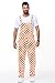Magrank Mens Checkered Overalls Adult Fashion Onesie Funny Orange Plaid Pants Adjustable Strap Denim Bib Coveralls 2XL