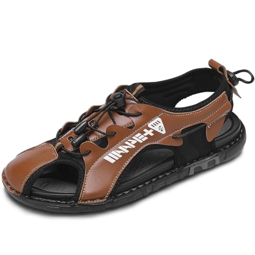 Mens Sandals Slippers Leather Closed Toe Athletic Sport Sandals Shoes